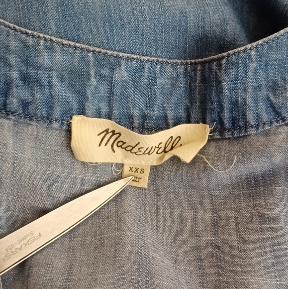 Madewell Denim Bell-Sleeve Wrap Top - Picture 9 of 16